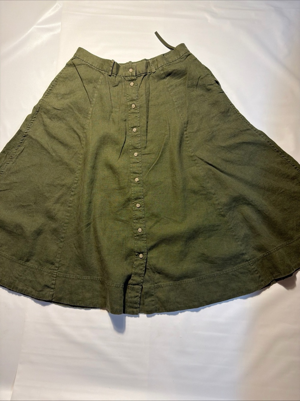 Polo by Ralph Lauren Olive Button-Front Circle Skirt